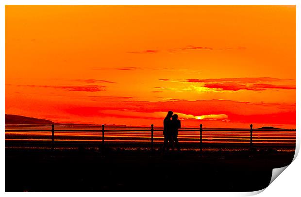 romance in the sunset Print by lol whittingham