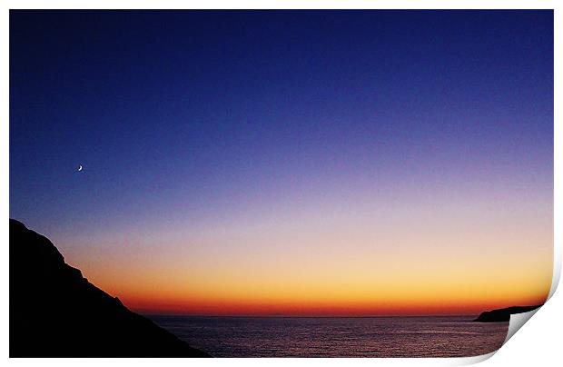 Kalymnos, sunset sky Print by Catherine Davies