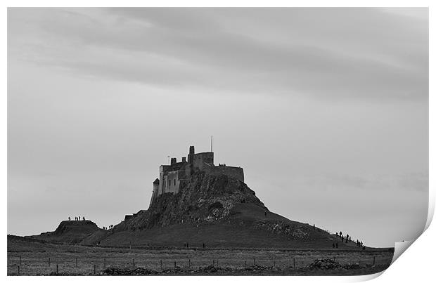 Lindisfarne Castle on hill Print by Shaun Cope