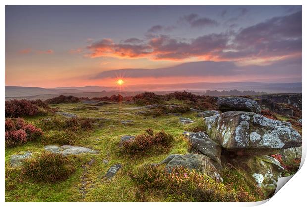 Curbar Sunrise Print by Tracey Whitefoot