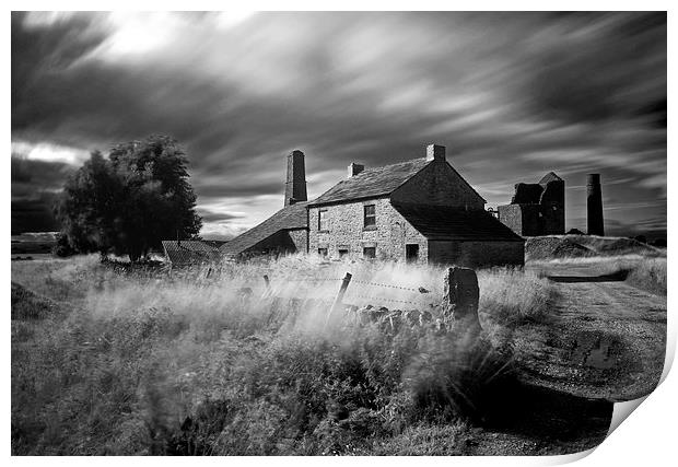Spooky Magpie Mine Print by Tracey Whitefoot