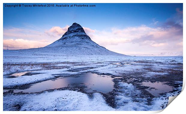  Frozen Kirkjufell Print by Tracey Whitefoot