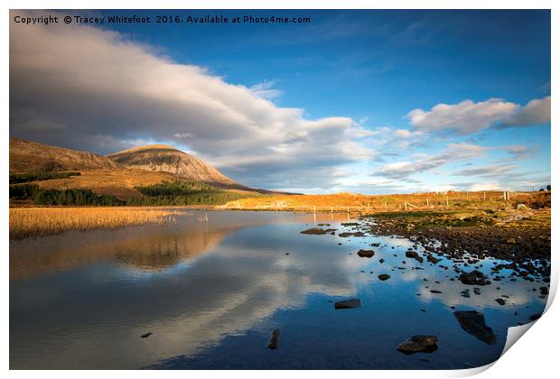 Reflection on Loch Cill Chriosd Print by Tracey Whitefoot