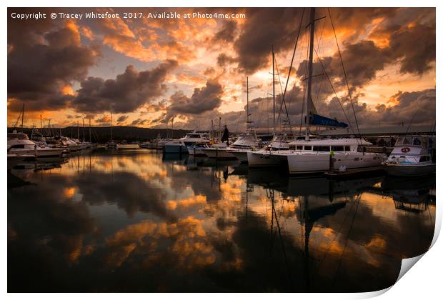 Marina Sunset  Print by Tracey Whitefoot