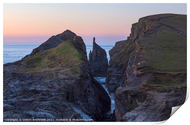 Tregudda Gorge Sunset Print by CHRIS BARNARD