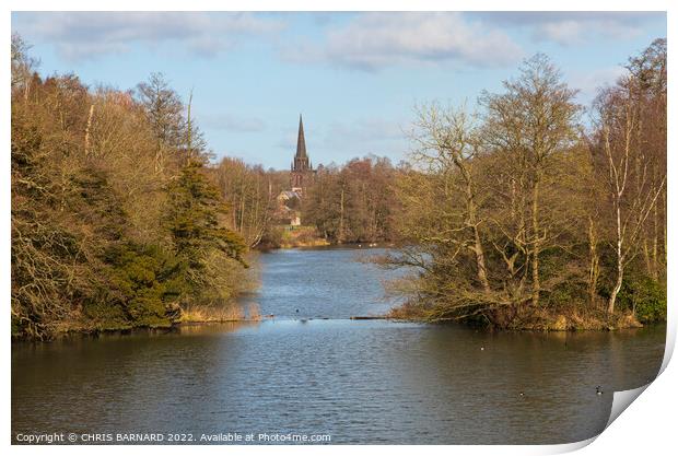 Clumber Park Lake Print by CHRIS BARNARD