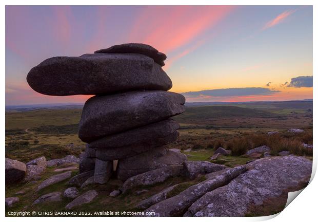 The Cheesewring Bodmin Moor Print by CHRIS BARNARD