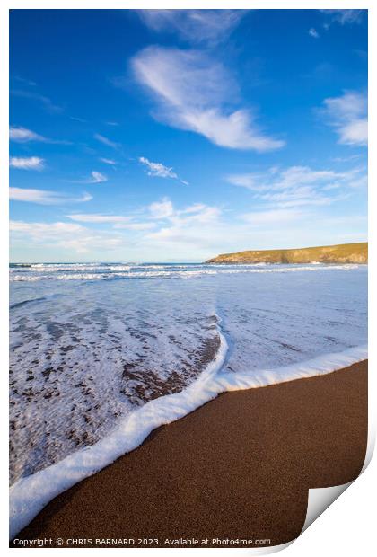 Waves On The Shore Print by CHRIS BARNARD