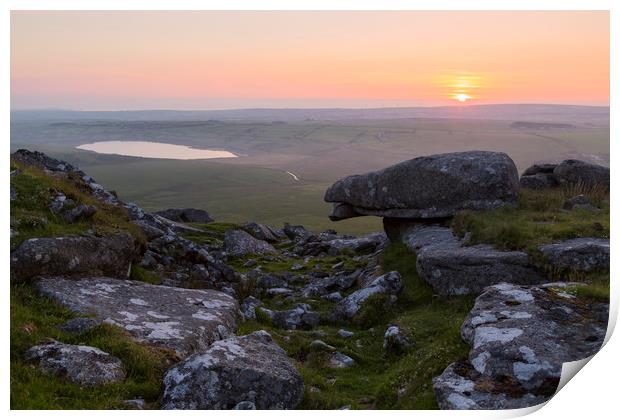 Rough Tor Sunset Print by CHRIS BARNARD