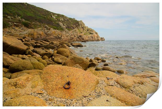 Penberth Cove Print by CHRIS BARNARD