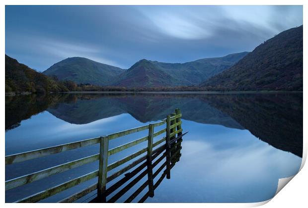 Brothers Water Blue Hour Print by CHRIS BARNARD
