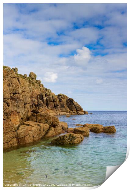 Porthgwarra Cove Print by CHRIS BARNARD