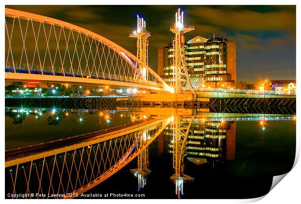 Quays Millennium footbridge Print by Pete Lawless