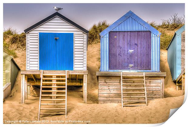 Beach Huts Abersoch Print by Pete Lawless