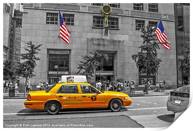 Yellow cab NYC Print by Pete Lawless