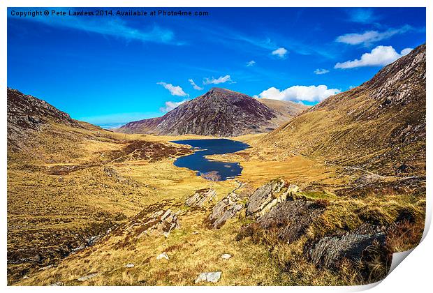 Llyn Idwal from the Glyders Print by Pete Lawless