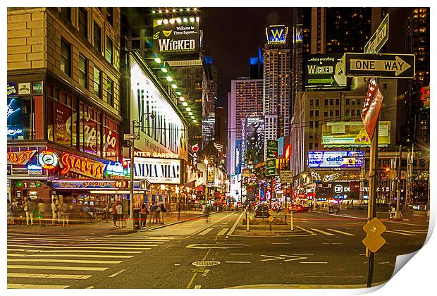 Broadway to Times Square Print by Pete Lawless