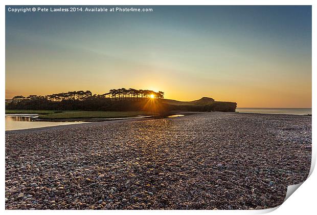  Day break at Budleigh Salterton Print by Pete Lawless