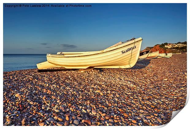  Boats on Budleigh Salterton Beach Print by Pete Lawless