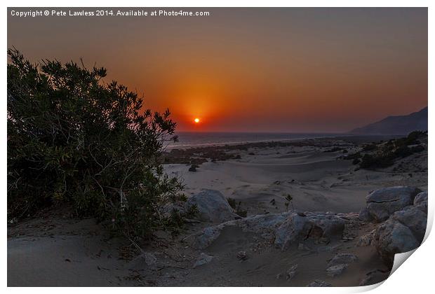  Sunset Patara Beach Turkey Print by Pete Lawless