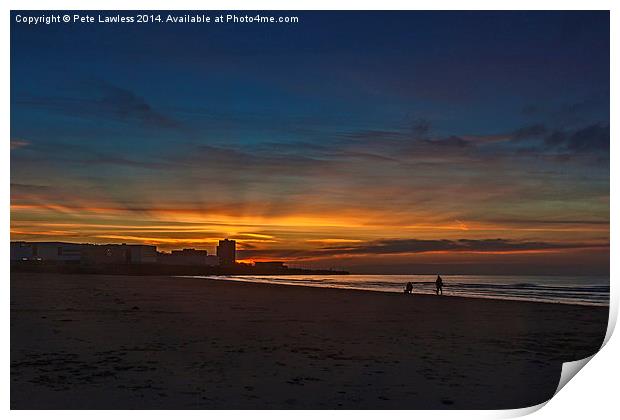  Sunset at New Brighton Print by Pete Lawless