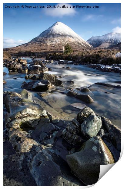 Glamaig Isle of Skye winter scene Print by Pete Lawless