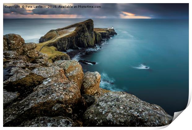 Sun Setting at Neist Point Skye Print by Pete Lawless