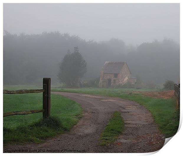 Old Building In The Mist Print by Mark  F Banks