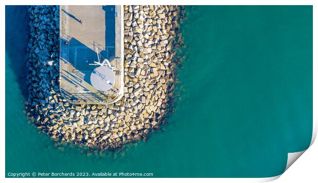 Pier end from above Print by Peter Borcherds
