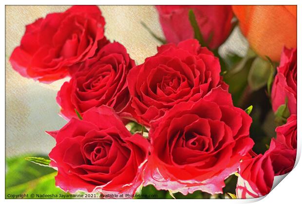 Red roses! Print by Nadeesha Jayamanne