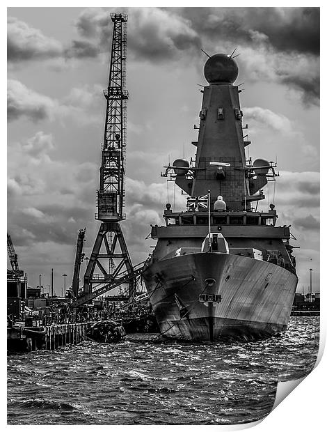 The Destroyer - HMS Diamond Print by Jon Mills