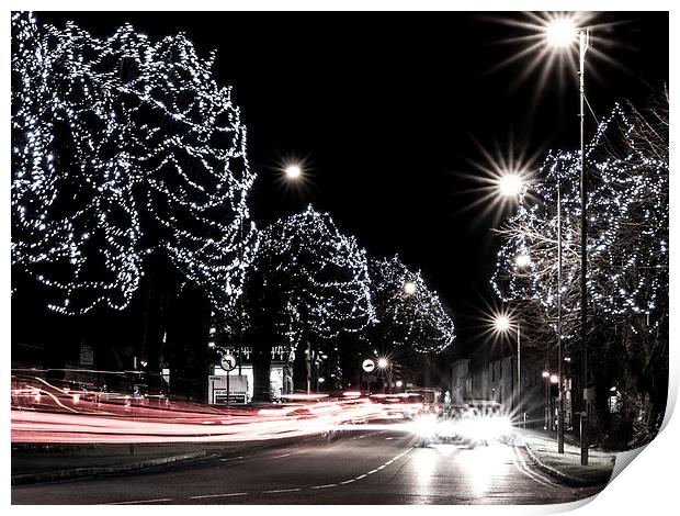 Brackley Christmas lights Print by Jon Mills