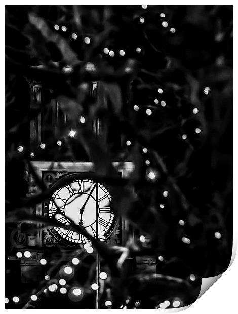 Brackley Festive Clock Tower Print by Jon Mills