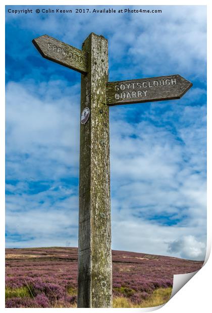 Goyt Valley Signpost Print by Colin Keown