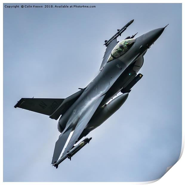 F16 Flying through the Mack Loop Print by Colin Keown
