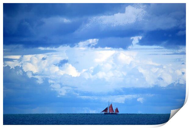 Red Sail Skyscape Print by Bryan 4Pics