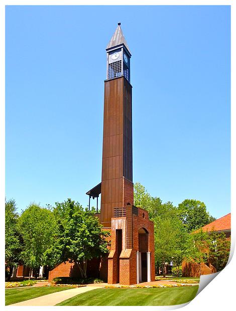 Clock Tower College Campus Spring Print by Tyrone Boozer