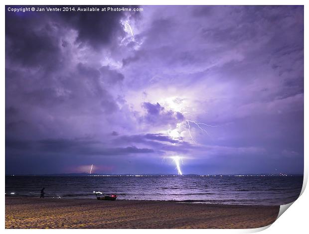 Lightning Print by Jan Venter