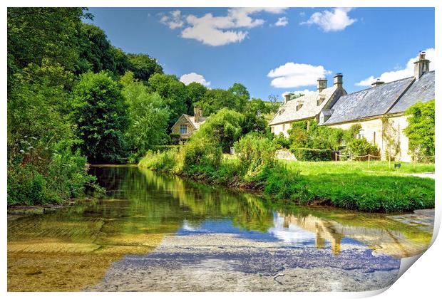 Upper Slaughter Ford Cotswolds Print by austin APPLEBY