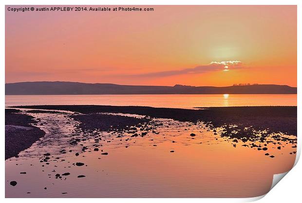 RED SKY NIGHT CUMBRAE DELIGHT Print by austin APPLEBY