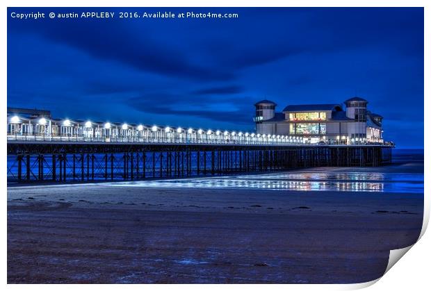 Weston Super Mare Pier At Night Print by austin APPLEBY