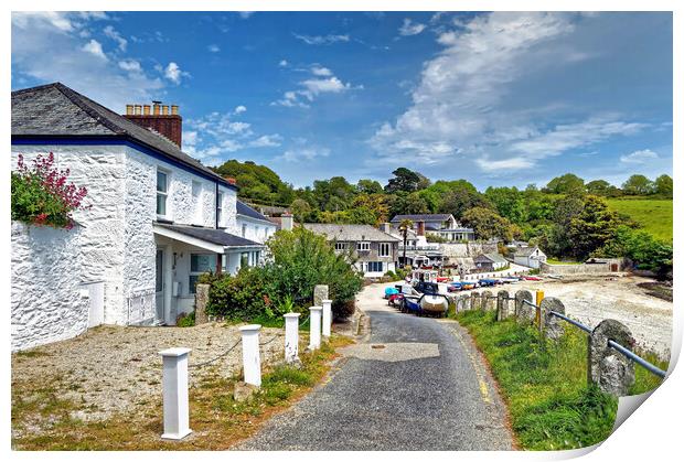 Helford Passage Village Cornwall Print by austin APPLEBY