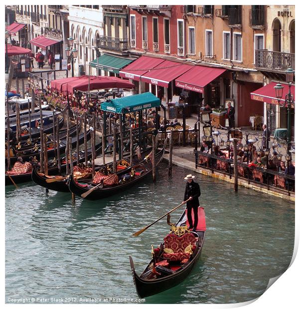 Gondola in Venice Print by Peter Slack