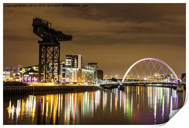  Clydeside By Night Print by Alex Millar