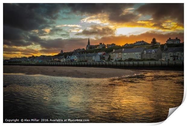 Sunset Over Lossiemouth Print by Alex Millar