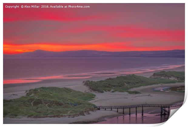 Sunrise Lossiemouth East Beach Print by Alex Millar