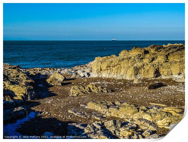 Rocky Beach Print by Jane Metters