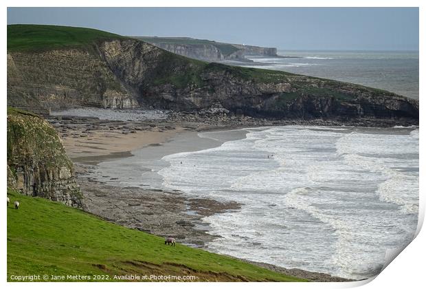 Dunraven Bay  Print by Jane Metters
