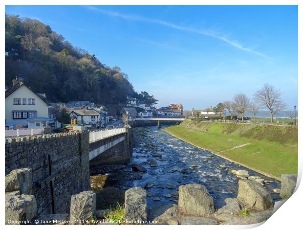 Lynmouth in Summer Print by Jane Metters