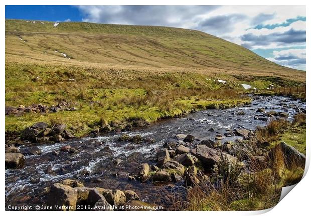 Brecon Beacons Stream Print by Jane Metters